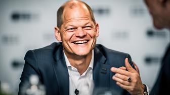 Olaf Scholz grinst: Ein Blick auf die entspannte Seite der Politik im Cannabis-Diskurs